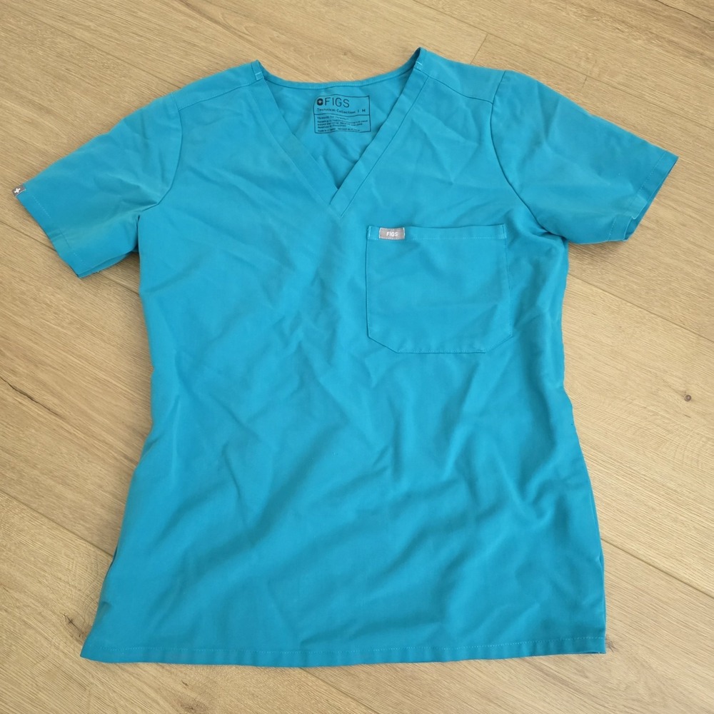 Figs Teal Short Sleeve Women's Top